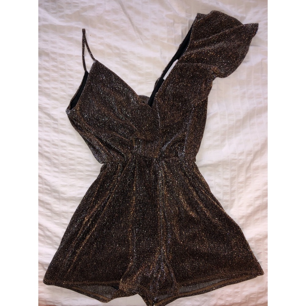 Topshop Copper Sparkly Romper